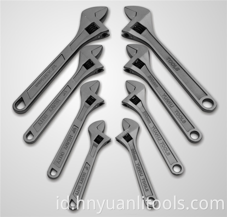 8 Inch 10 Inch 12 Inch 15 Inch Satin Adjustable Spanner Pergeseran Kunci Pas Shifter 0-38mm Rahang